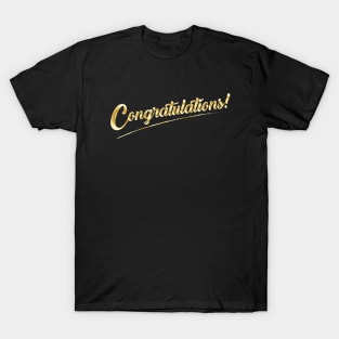 Congratulations! Gold Lettering Holiday Calligraphy Design T-Shirt